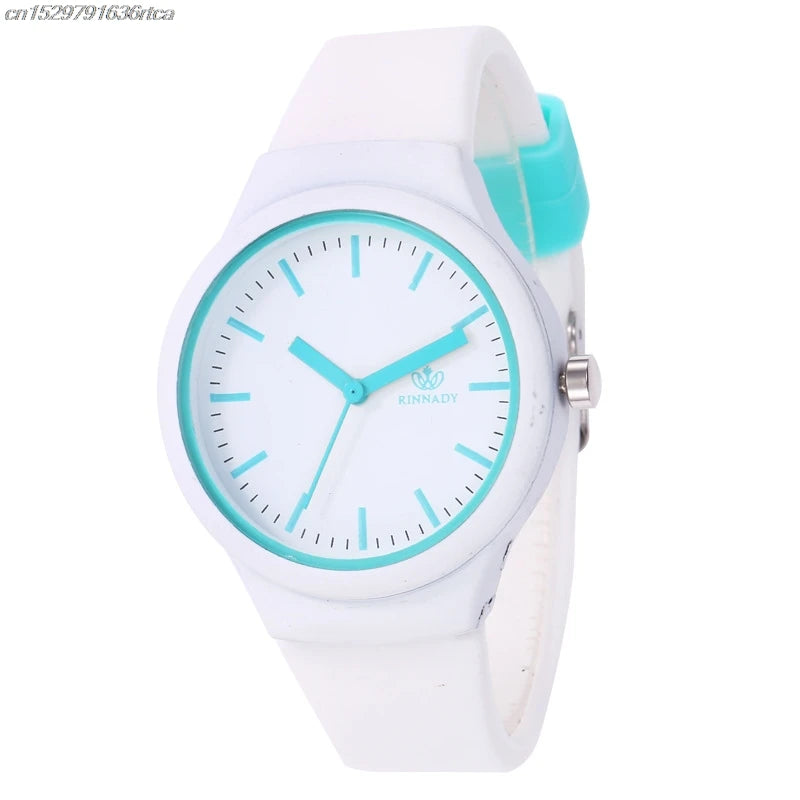Fashion Simple Scale Quartz Watch with Silicone Band