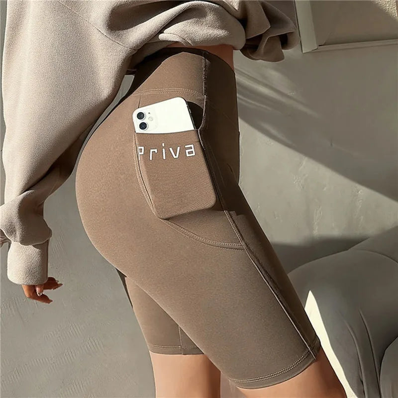 High Waist Casual Tight Shorts For Women