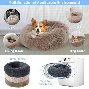 Round Super Soft Plush Dog Bed