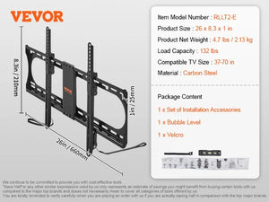 VEVOR Full Motion TV Mount Fit for Most 26-90in TVs Swivel Tilt Horizontal Adjustment