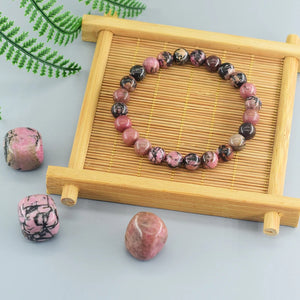 Natural Rhodizite Beaded Stretch Bracelet