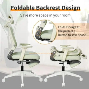 Foldable Ergonomic Office Chair with Footrest