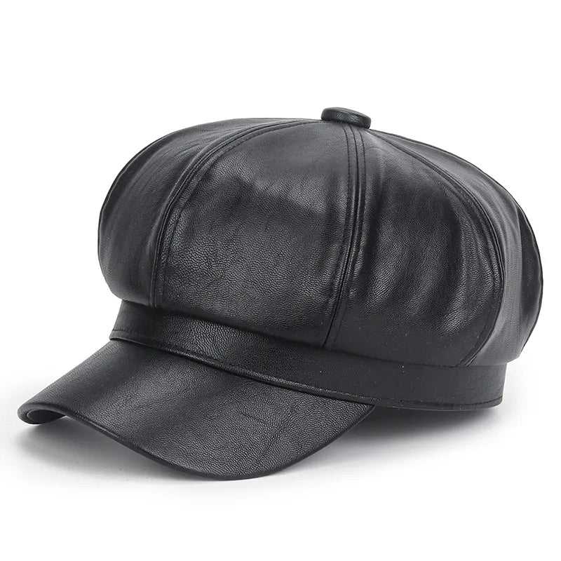 Faux Leather Adjustable Cap