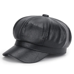 Faux Leather Adjustable Cap