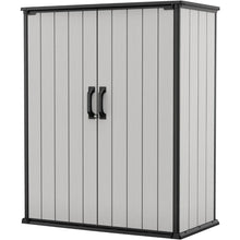 Grey Black 4.6x5.6FT Resin Outdoor Storage Shed with Shelving,