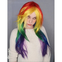 HAIRJOY Synthetic Rainbow Multi Color Heat Resistant Wig