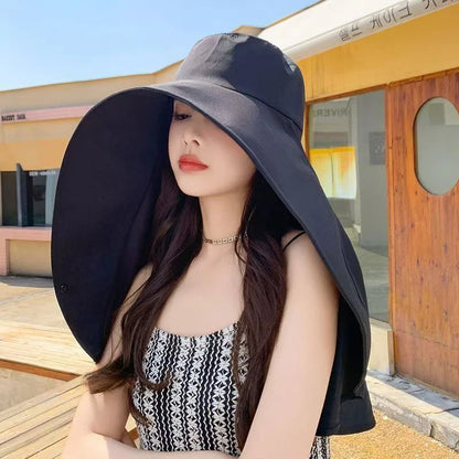 Large Shawl UV Neck Protection Oversized Hat