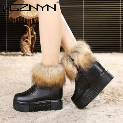 Fashion Thick Soled Furry Ankle Boots