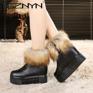 Fashion Thick Soled Furry Ankle Boots