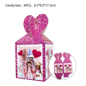 Pink Robloxed Theme Birthday Party Decorations Tableware Balloons Cups Plates Banner Backdrop Set