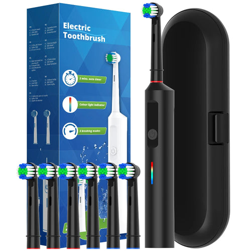 Smart Rotating Electric Toothbrush with 6 Heads