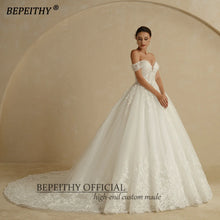 BEPEITHY Glitter Skirt Sleeveless Court Train Vintage Bridal Gown