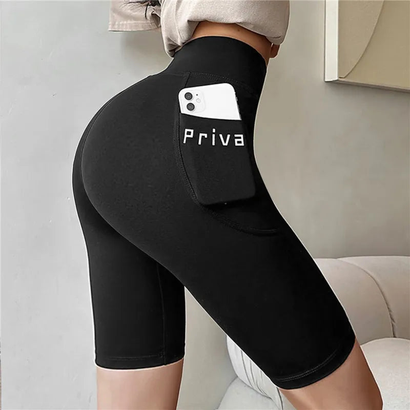 High Waist Casual Tight Shorts For Women
