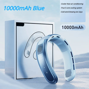Portable 10000mAh Rechargeable 3-Speed Large Wind Silent Electric Neck Fan
