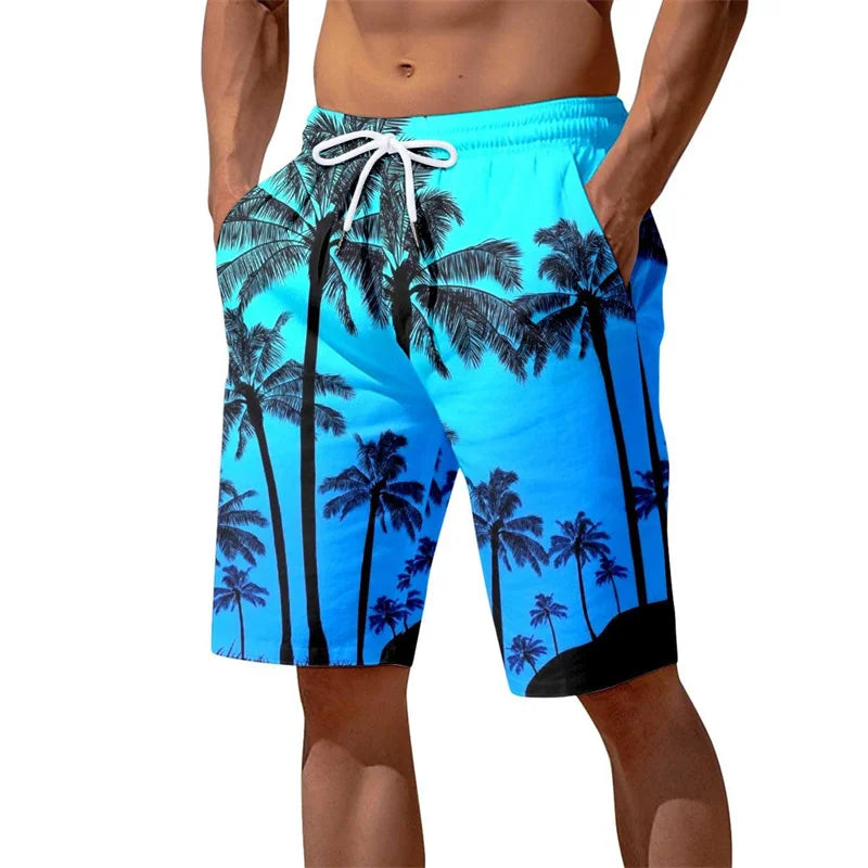 Colorful 3d Printed Beach Shorts