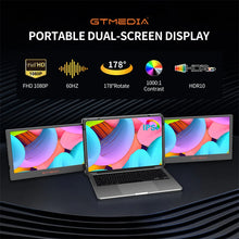 GTMEDIA 11.6" Portable Laptop Monitor Triple Dual Extender