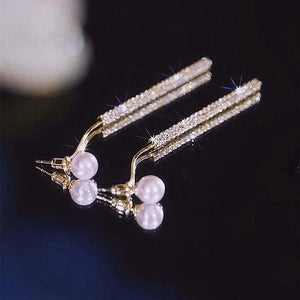 Long Tassel Pearl Dangle Earrings for Women