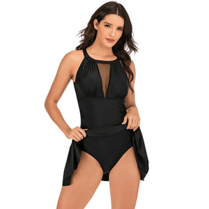 One Piece Slim Mesh Design Swimwear