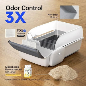 Automatic Smart Cat Litter Box Open Semi-enclosed Litter Tray