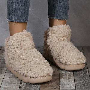 Warm Solid Color Slipper Boots