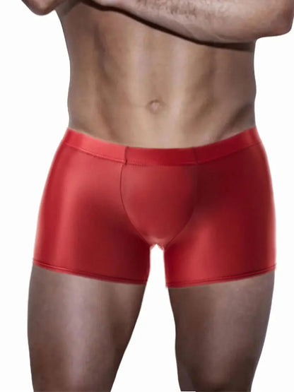 Shiny Glossy Smooth Breathable Boxer Briefs