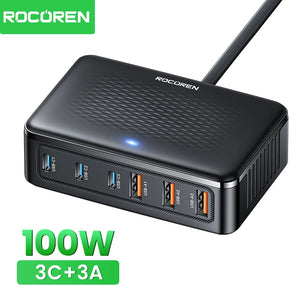 Rocoren USB 100W GaN Charger 6-ports