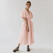 Vintage 100% Cotton Puff Sleeve Long Dress