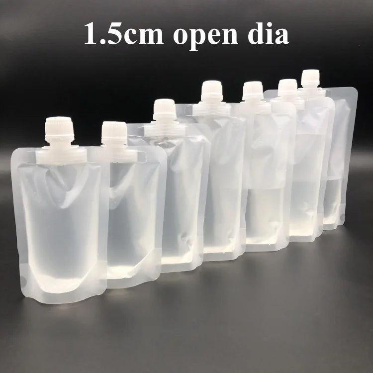 100PCS 30ML~500ML Stand-up Frosted Plastic Suction Nozzle Bag