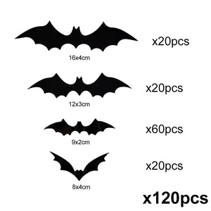 Halloween 3D Black Bat Wall Stickers