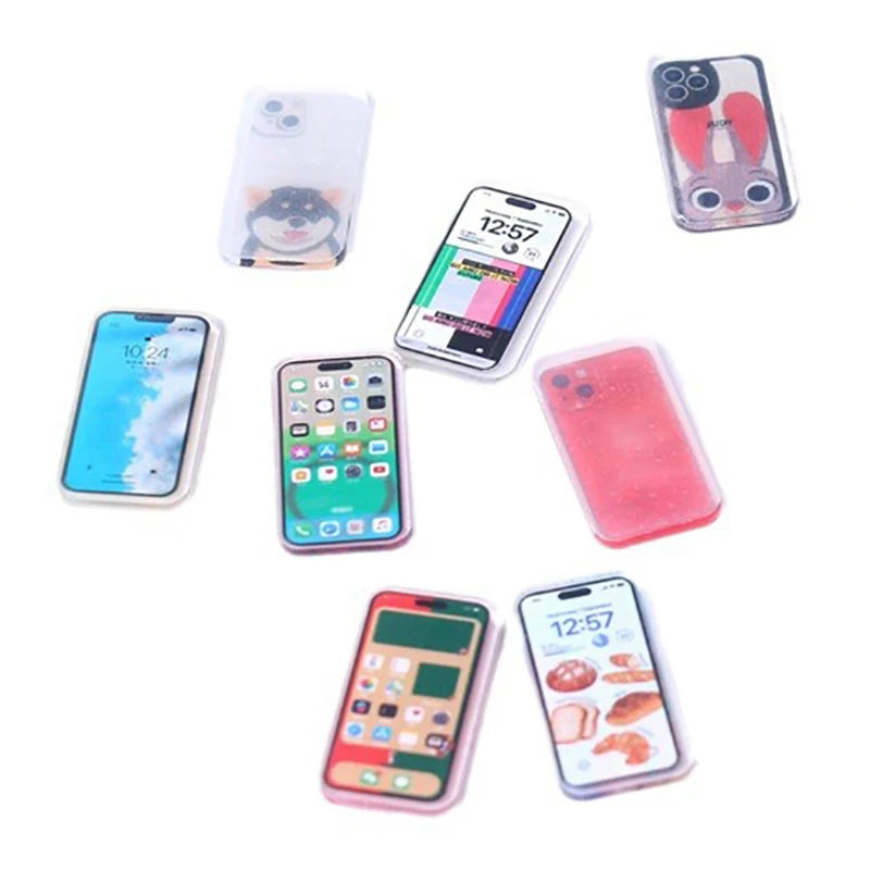 5Pcs 1:12 Dollhouse Miniature Mobile Phone Simulation