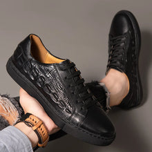 Genuine Leather Casual Trendy Crocodile Pattern Shoes