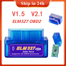 Mini ELM327 OBD V1.5 V2.1 OBD2 Bluetooth-compatible Auto Diagnostic Tool for Android Windows