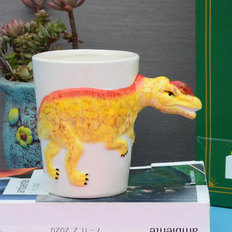 Cartoon 3D Ceramic Cute Dinosaur Shaped Animal Cup