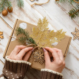 10/5Pcs Artificial Plants Pine Branches Christmas Glitter