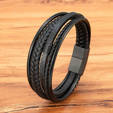 XQNI Hand-Woven Leather Multilayer Bracelet