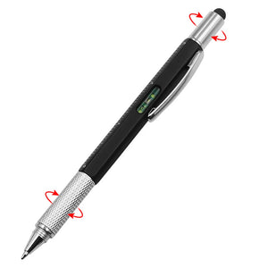 Multi-function 6 In1 Metal Ballpoint Pen Screwdriver