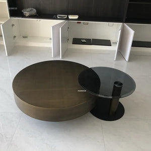 Nordic Glass Creative Round Metal Side Designer Coffee Table