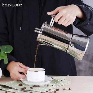 Easyworkz Diego Stovetop Espresso Maker Stainless Steel Italian Coffee Machine