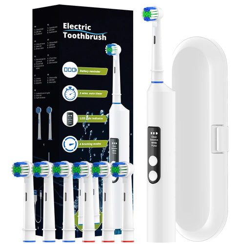 Smart Rotating Electric Toothbrush 4 Modes with 6 Heads
