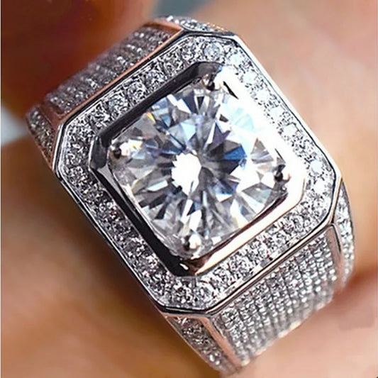 925 Sterling Silver Ring With Zircon Crystals