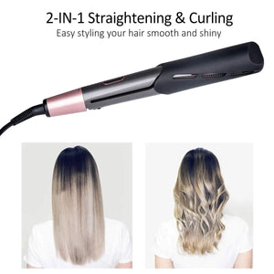 2 in 1 Hair Straightener And Curler Negative Ion Fast Heating