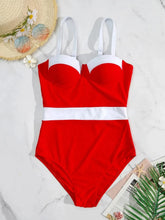 One Piece Color Block Swimming Suit