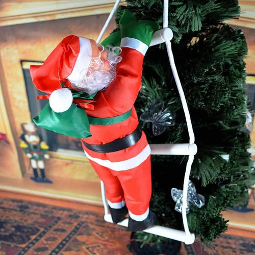 Santa Claus Climbing Ladder Hanging Christmas Tree Decoration