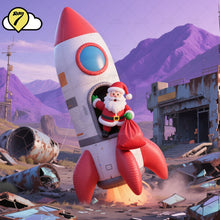 10FT Giant Christmas inflatable Santa Claus with Rocket