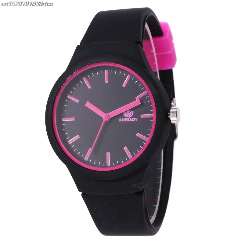 Fashion Simple Scale Quartz Watch with Silicone Band