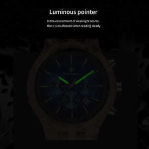 Wood Quartz Luminous Watch