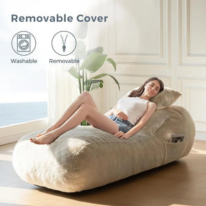 Bean Bag Bed with Pillow Chaise Lounge Chair