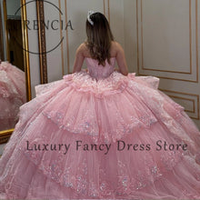 Princess Sparkling Applique Strapless Quinceanera Dress