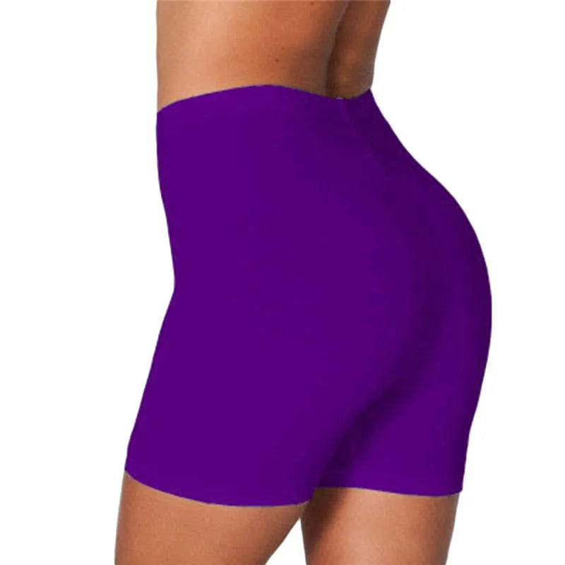 Women's Thin Slim Fit High Waist Fitness Shorts