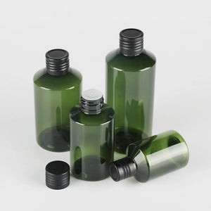 20Pcs Empty Plastic Bottles Dark Green with Inner Plug